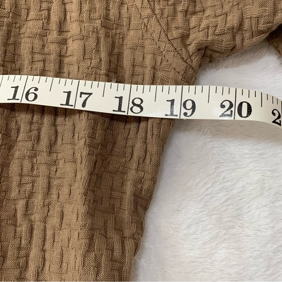 Mod-o-doc Walnut Brown Open Front Basket Weave Jacquard Knit Jacket, S, NWOT - Picture 6 of 8